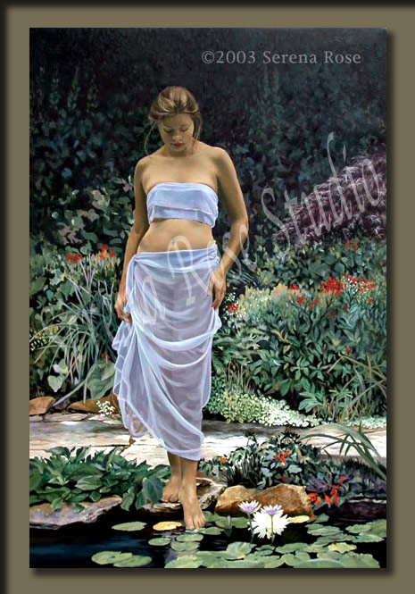 The Alluring Pond by Serena Rose. Museum quality canvas print of a beautiful woman
