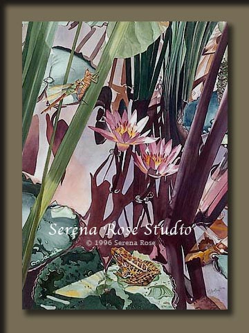 Watercolor by Serena Rose, Reflections was one of the early paintings from the series.